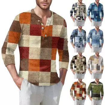 Мужская футболка уличная повседневная мода с длинными рукавами S оранжевый