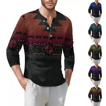 Мужская футболка уличная повседневная мода с длинными рукавами L синий