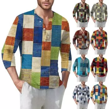 Мужская футболка уличная повседневная мода с длинными рукавами S