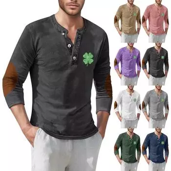 Мужская футболка уличная повседневная мода с длинными рукавами XL хаки