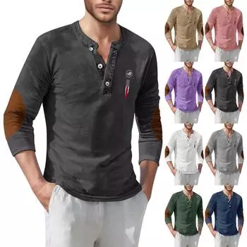 Мужская футболка уличная повседневная мода с длинными рукавами XXL розовый