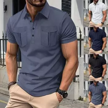 Мужская футболка уличная повседневная мода с коротким рукавом XXXL чёрный