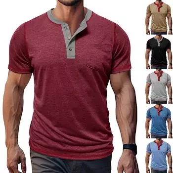 Мужская футболка уличная повседневная мода с коротким рукавом L чёрный