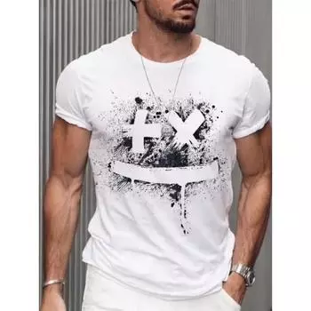 Мужская футболка в стиле ретро, повседневная мужская футболка с 3d принтом, летние топы с короткими рукавами, футболка, повседневная модная уличная футболка, винтажная мужская одежда S