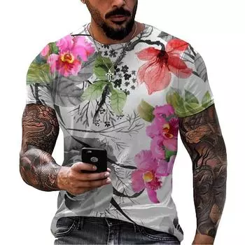 Мужская футболка в стиле ретро с 3D-принтом, мужская мода, индивидуальный покрой, короткий рукав, летняя, классная, уличная одежда, свободные топы S