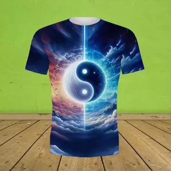 Мужская футболка в стиле ретро с 3D-принтом, мужская мода, индивидуальный покрой, короткий рукав, летняя, классная, уличная одежда, свободные топы S