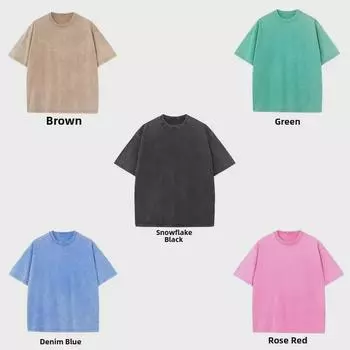 Мужская футболка в стиле ретро, стираная, состаренная, плотность 230 г, размер США, свободный круглый вырез, короткий рукав из чистого хлопка. 3XL чёрный