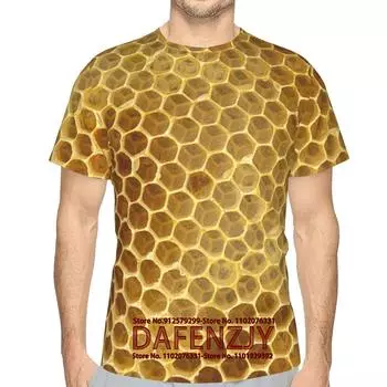 Мужская футболка в стиле ретро Y2K, винтажные футболки, летняя одежда, мужские футболки с 3d принтом пчелы, уличные повседневные спортивные футболки большого размера, унисекс S золотой