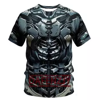 Мужская футболка, винтажная футболка, летняя одежда, персонализированная футболка с принтом механика 3D, топы, уличный повседневный спортивный свитер большого размера S синий
