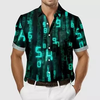 Мужская гавайская рубашка с цифровой печатью S