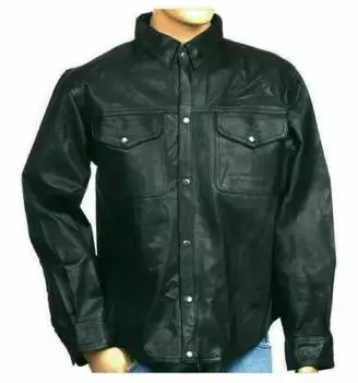 Мужская горячая черная рубашка с длинным рукавом из кожи, кожаная праздничная одежда XS зелёный