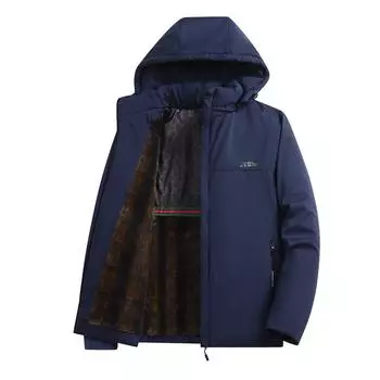 Мужская графеновая флисовая утепленная куртка на осень и зиму, мужская деловая одежда с хлопковой подкладкой, мужская M чёрный