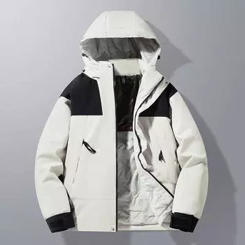 Мужская графеновая утепленная и теплая одежда с хлопковой подкладкой для пар, ветрозащитная и водонепроницаемая куртка для альпинизма, одежда из хлопка для мужчин S чёрный