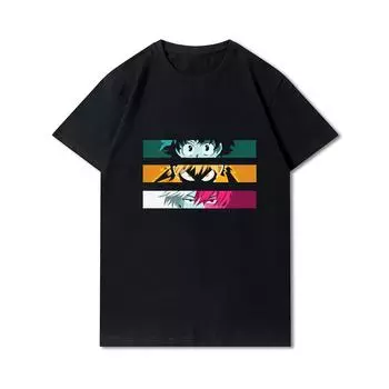 Мужская хлопковая футболка премиум-класса в стиле Харадзюку, футболка с принтом в стиле аниме, летние хлопковые топы с круглым вырезом, повседневные футболки XXXL