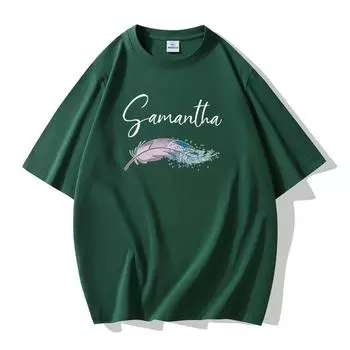 Мужская хлопковая футболка с короткими рукавами и принтом «Цветные перья», большой размер, свободная футболка S