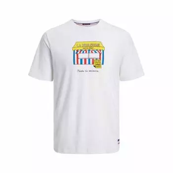 Мужская хлопковая футболка с короткими рукавами и круглым вырезом shop JACK & JONES