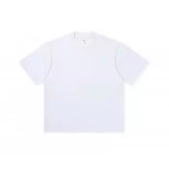 Мужская хлопковая футболка с круглым вырезом и спущенным плечом из двойной пряжи, 250 г, однотонная, с коротким рукавом L