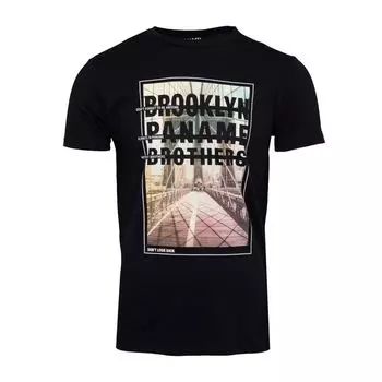 Мужская хлопковая футболка с принтом Brooklyn Bridge PANAME BROTHERS чёрный
