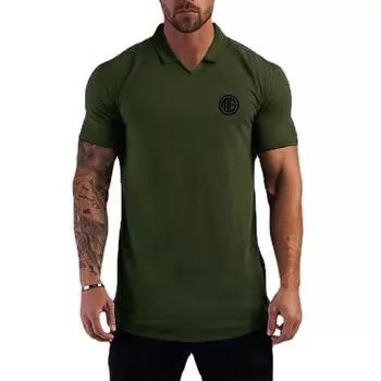 Мужская хлопковая футболка с принтом Do The Work, летняя новая стильная облегающая рубашка с воротником-стойкой, модная повседневная дышащая повседневная футболка с короткими рукавами и принтом M зелёный
