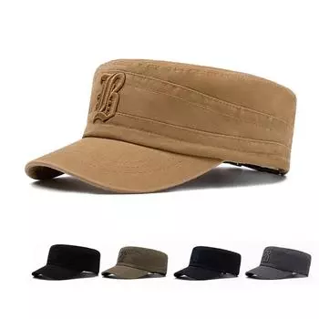 Мужская хлопковая кепка с плоским верхом, вышитая буквами, спортивная бейсболка, кепка для отдыха на природе, солнцезащитная шляпа чёрный