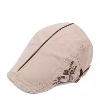 Мужская хлопковая кепка с вышитыми буквами, британский винтажный берет, горячая шляпа Adjustable серый