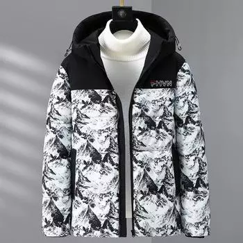 Мужская хлопковая куртка больших размеров с капюшоном, мужская зимняя утепленная куртка, теплая хлопковая одежда, свободная хлопковая куртка 5XL-11XL 10XL чёрный