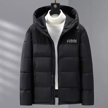 Мужская хлопковая куртка больших размеров с капюшоном, мужская зимняя утепленная куртка, теплая хлопковая одежда, свободная хлопковая куртка 5XL-11XL 10XL чёрный