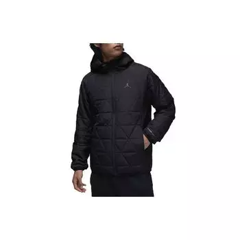 Мужская хлопковая куртка Jordan Solid Logo с длинным рукавом и капюшоном, черная FD2638-010 S