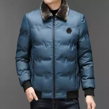 Мужская хлопковая куртка, новая высококачественная, модная, простая и однотонная, утолщенная, морозостойкая пуховая куртка, зима L