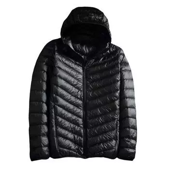 Мужская хлопковая куртка с капюшоном, длинным рукавом, однотонный пуховик с боковыми карманами, застежка-молния по всей длине, тонкая стеганая зимняя верхняя одежда M армия зеленый