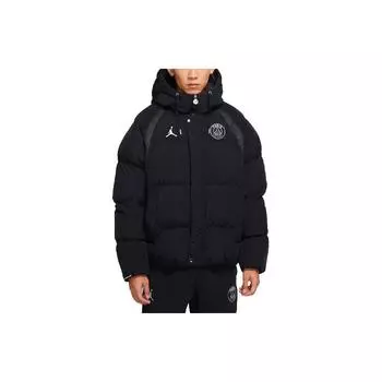 Мужская хлопковая куртка с капюшоном и логотипом Jordan Paris Saint-Germain, черная DB6495-010 XS