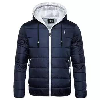 Мужская хлопковая куртка с капюшоном осенью и зимой S