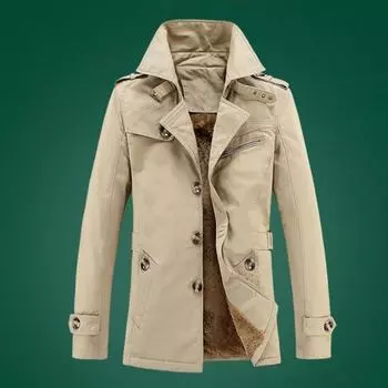 Мужская хлопковая куртка с застежкой на пуговицы, однотонное осеннее пальто с карманами, утолщенная бархатная подкладка, повседневная ветровка 2XL армия зеленый
