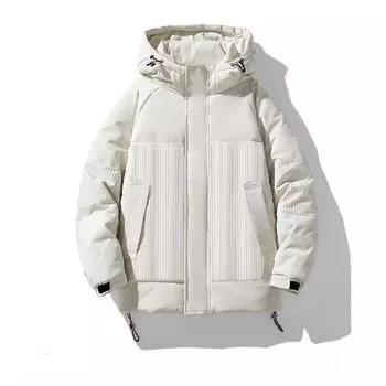 Мужская хлопковая куртка, свободная куртка с капюшоном, зимняя утепленная куртка из плотного хлопка, повседневная теплая куртка XXXXL чёрный