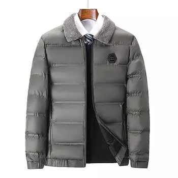 Мужская хлопковая куртка, теплая и ветрозащитная, модная хлопковая куртка, деловая хлопковая куртка для людей среднего и пожилого возраста XL
