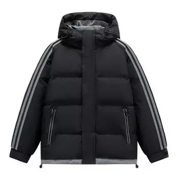 Мужская хлопковая куртка Two Bar, повседневная хлопковая куртка, пуховик, хлопковое пальто, куртка Bread, куртка с капюшоном XXXXL чёрный