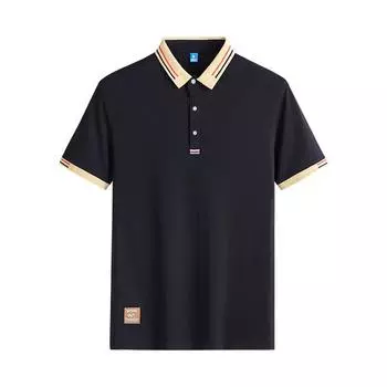 Мужская хлопковая летняя мужская повседневная рубашка-поло с лацканами, деловая футболка с коротким рукавом XL