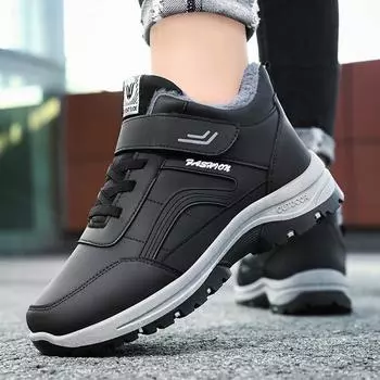 Мужская хлопковая обувь 2024 года, осенне-зимняя, теплая, на толстой подошве, удобная, ветрозащитная, морозостойкая, противоскользящая, водонепроницаемая, зимняя обувь 37