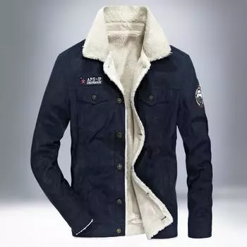Мужская хлопковая одежда с подкладкой, зимняя молодежная свободная мужская повседневная куртка большого размера из утолщенного бархата и хлопка M