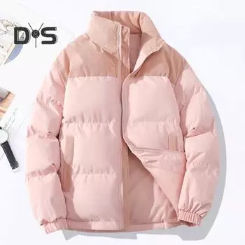 Мужская хлопковая одежда с воротником-стойкой и длинными рукавами, вельветовое пальто из хлопка в стиле пэчворк с карманами, утолщенная теплая верхняя одежда M чёрный