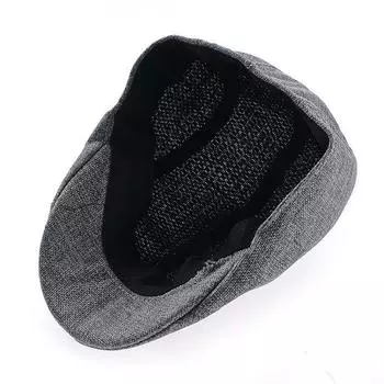 Мужская хлопковая передняя шапка для отдыха, британский льняной берет кофейный