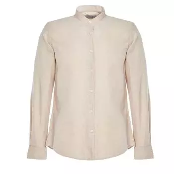 Мужская хлопковая рубашка с длинным рукавом с узором в виде линий, зеленая