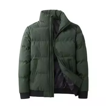 Мужская хлопковая стеганая куртка с капюшоном Мужская очень толстая теплая короткая хлопковая стеганая куртка XXL чёрный