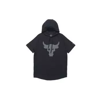 Мужская хлопковая толстовка с короткими рукавами Under Armour Project Rock Charged, черные 1351525-001 L