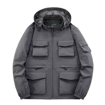 Мужская хлопковая ветровка, весенне-осенняя куртка, куртка-бомбер, многокарманная мужская тактическая куртка, повседневная куртка для мужчин XXS