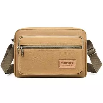 Мужская холщовая многослойная наплечная сумка, сумка кроссбоди хаки