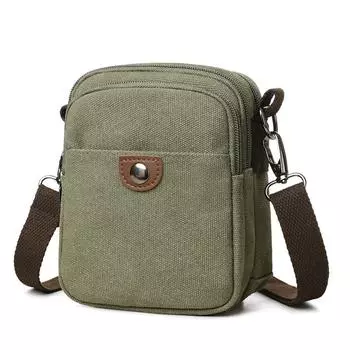 Мужская холщовая сумка через плечо - прочная мини-сумка для телефона через плечо с регулируемым ремнем, поясная сумка чёрный