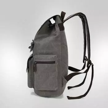 Мужская холщовая сумка, модная ретро-износостойкая компьютерная сумка большой емкости, ветрозащитный рюкзак для мужчин чёрный