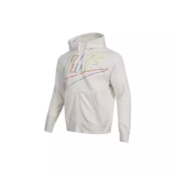 Мужская худи на молнии с флисовым принтом Nike Club, белая DX0536-030 S