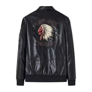 Мужская и кожаная одежда, мужской модный трендовый костюм, куртка из искусственной кожи с воротником, плюшевый мотоциклетный летный костюм, мужская куртка 4XL